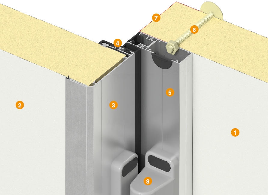 Вид примыкания двери с стене.